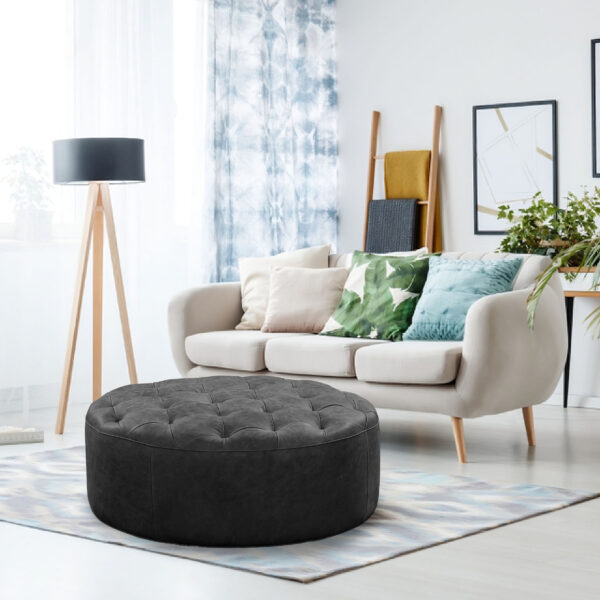 moroccan pouf black